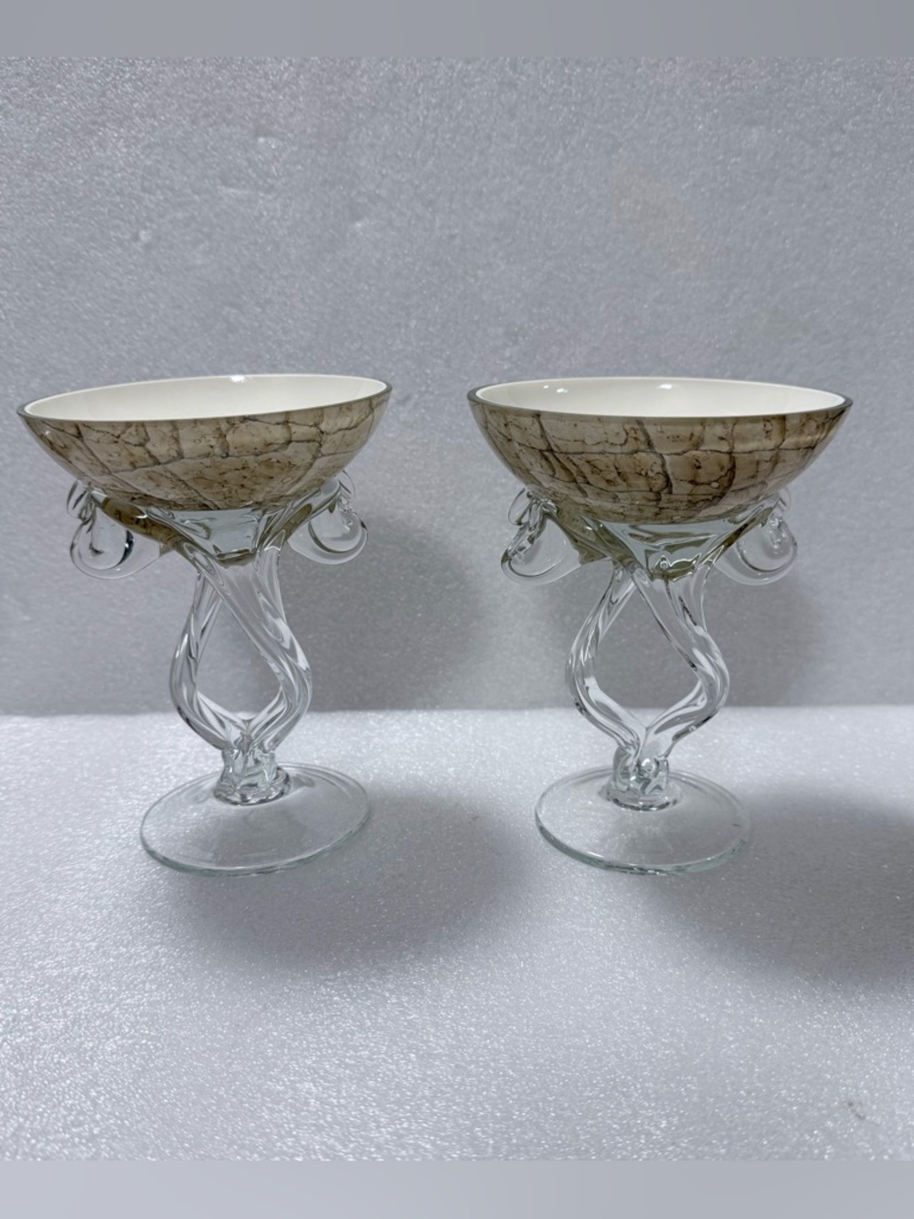 Vintage Jozefina Krosno Art Glass Compote | Pedestal Bowl